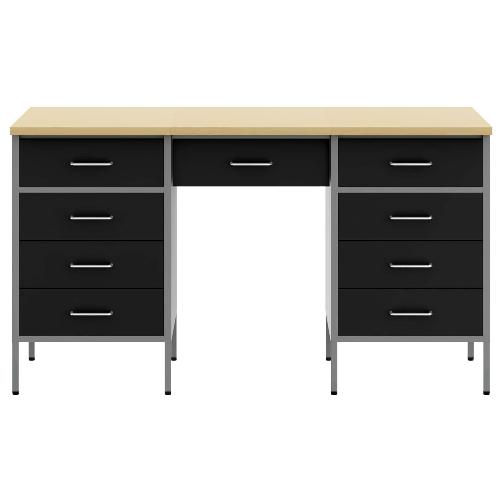 Werkbank mit Speicher 3 stk. Schwarz Ingenieure Holz und Stahl