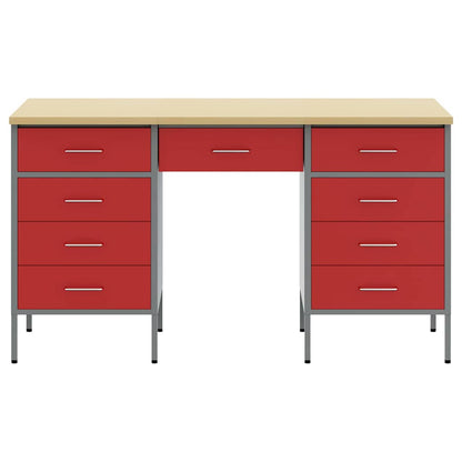 Werkbank 3 Stk. Rot und Grau Ingenieure Holz und Stahl