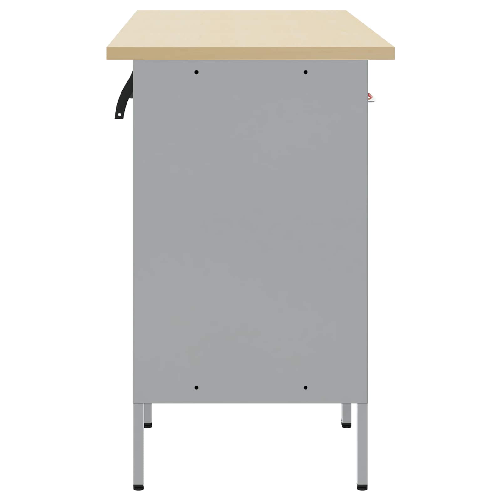 Werkbank 3 Stk. Rot und Grau Ingenieure Holz und Stahl