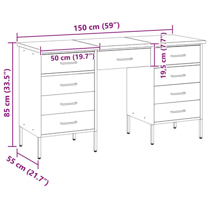 Werkbank 3 Stk. Rot und Grau Ingenieure Holz und Stahl