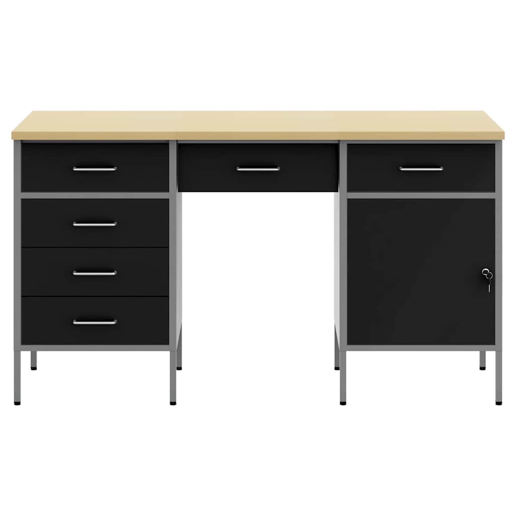 Werkbank mit Speicher 3 stk. Schwarz Ingenieure Holz und Stahl