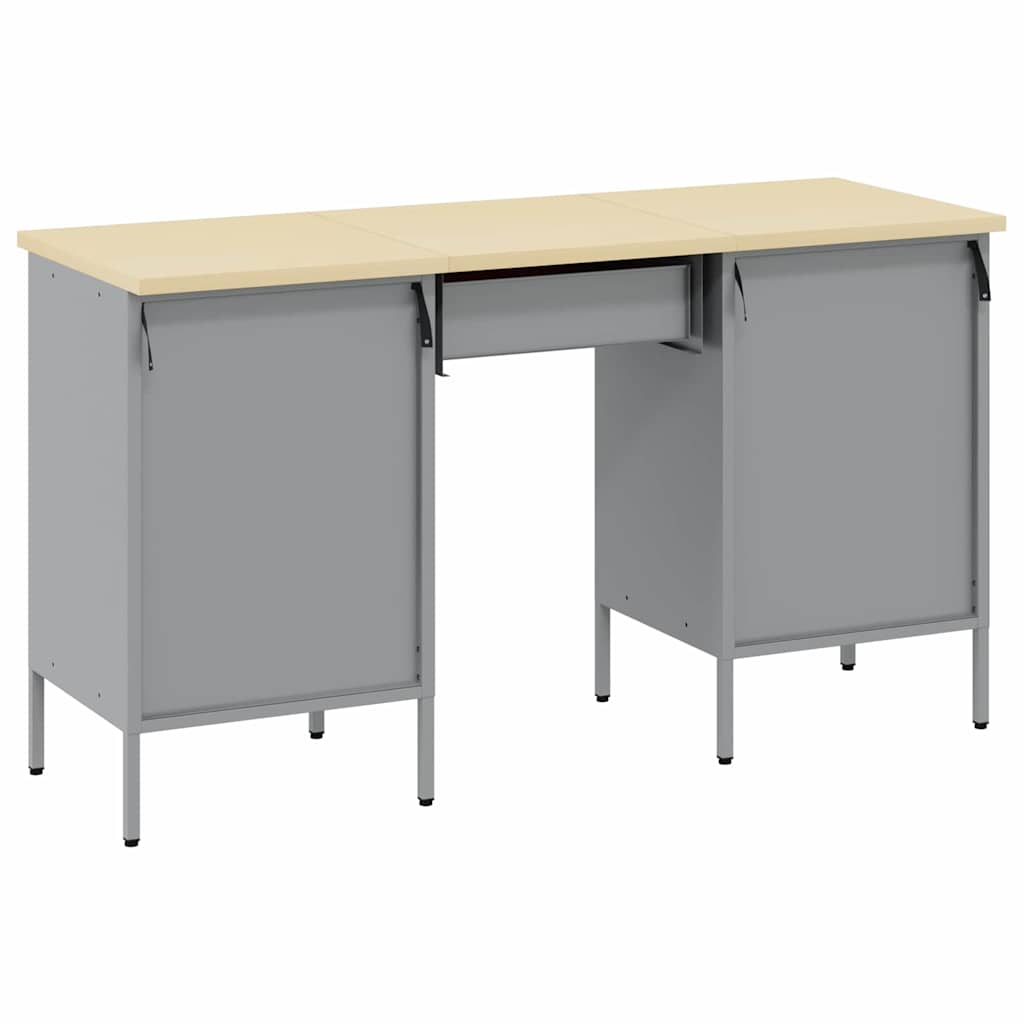 Werkbank 3 Stk. Rot und Grau Ingenieure Holz und Stahl