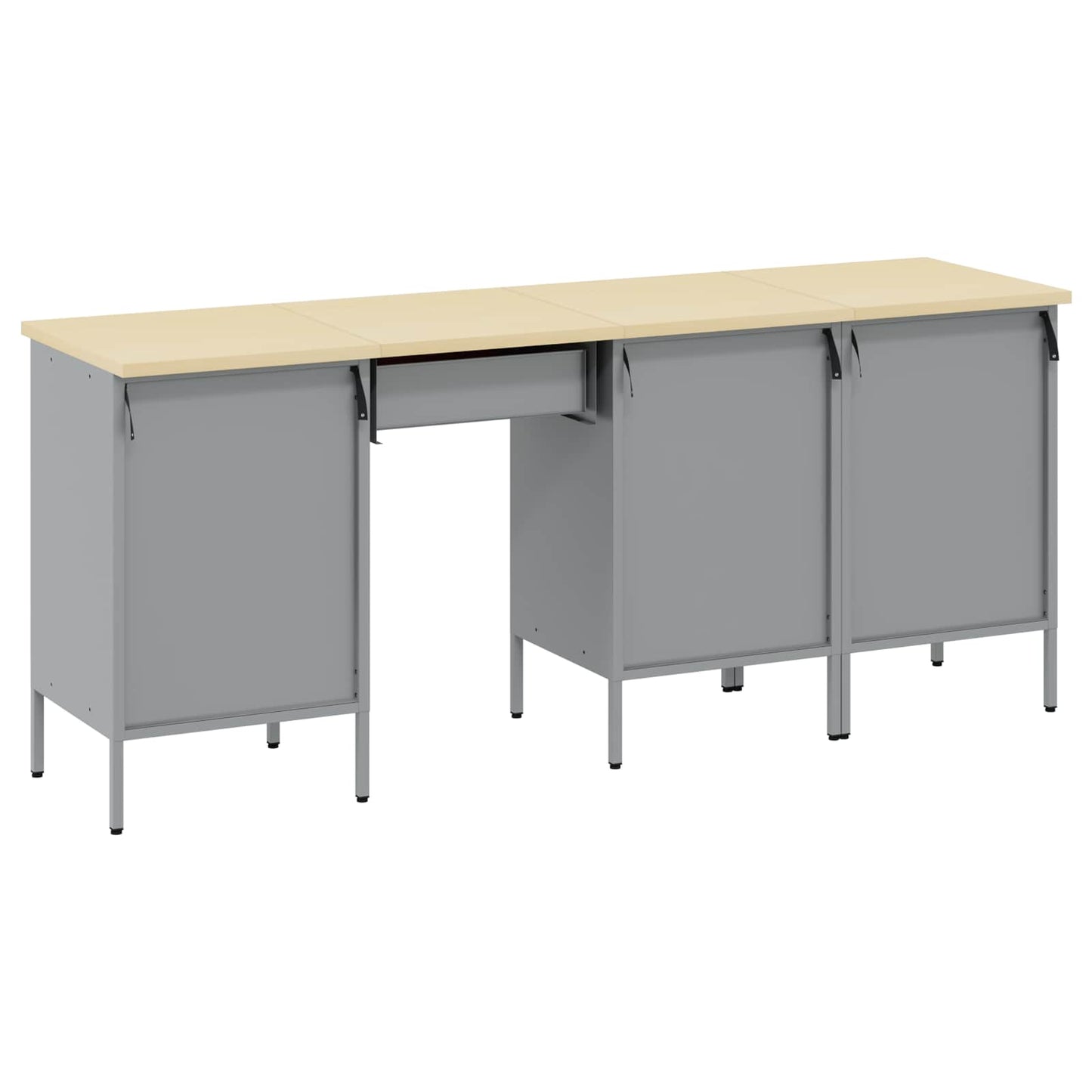Werkbank 4 Stk. Rot und Grau Ingenieure Holz und Stahl