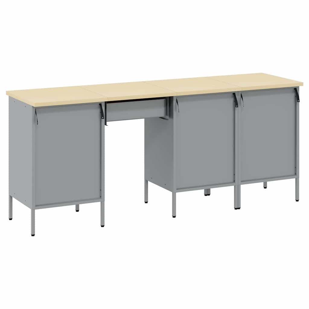 Werkbank mit Speicher 4 stk. Schwarz Ingenieure Holz und Stahl