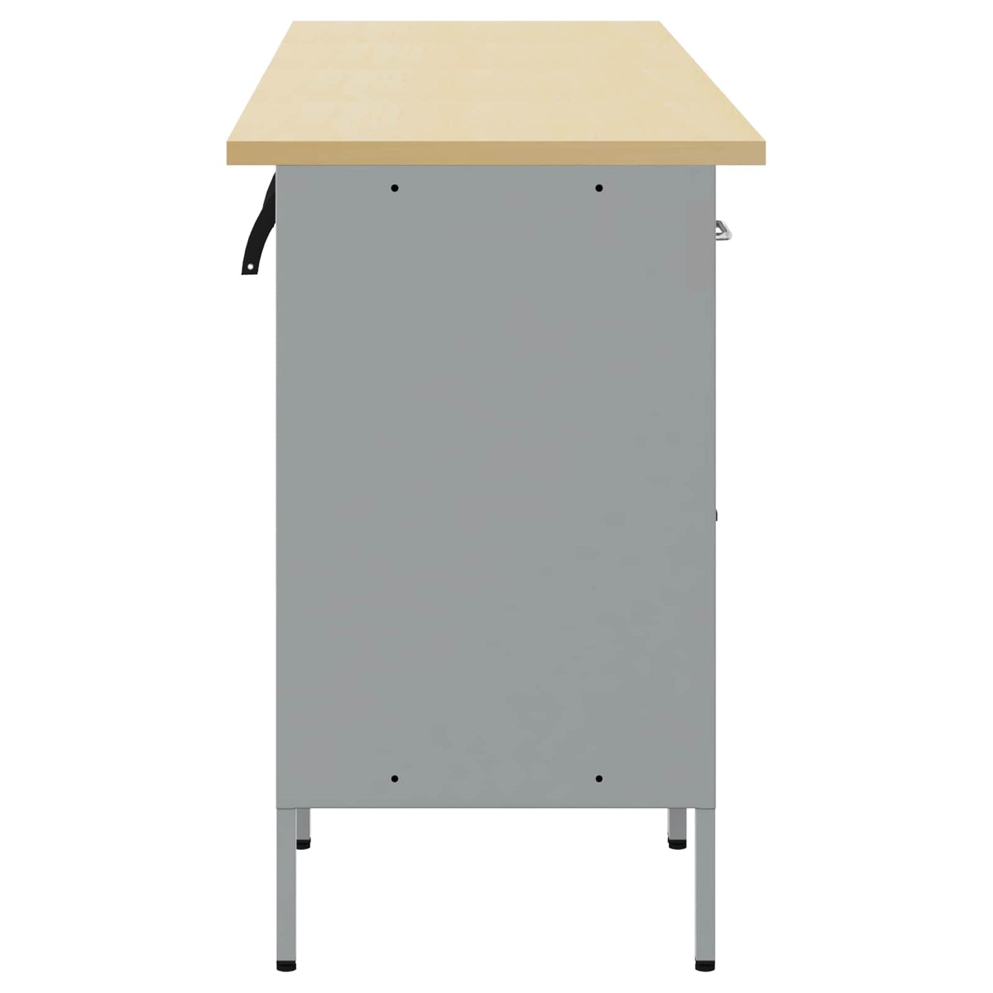 Werkbank mit Speicher 4 Stk. Schwarz und Grau 200 x 55 x 85 cm