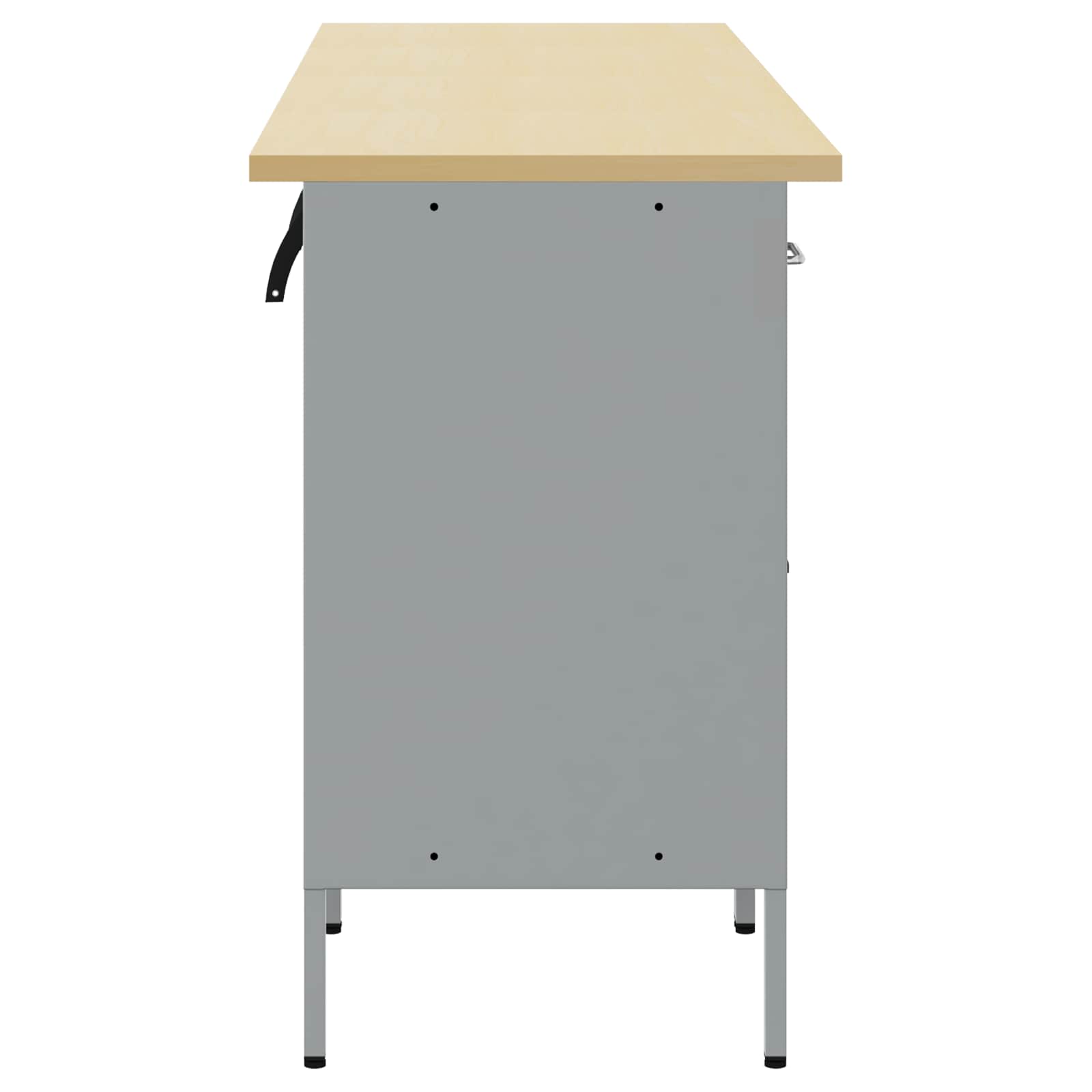 Werkbank mit Speicher 4 Stk. Schwarz und Grau 200 x 55 x 85 cm