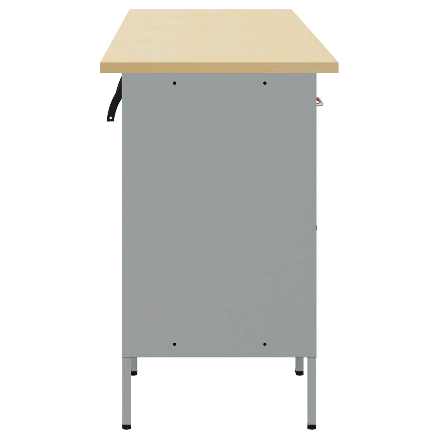 Werkbank mit Schubladen 4 Stk. Rot und Grau 200 x 55 x 85 cm