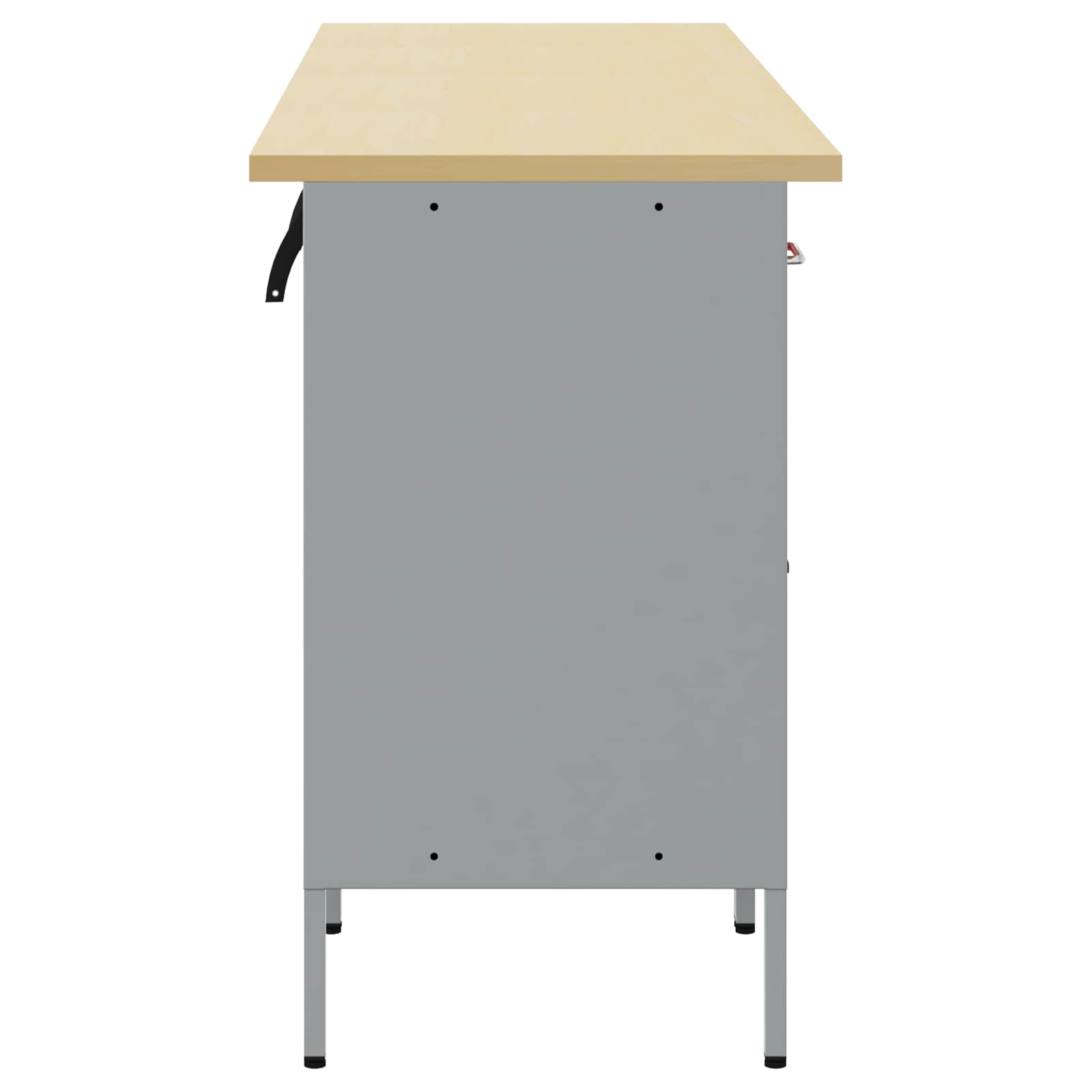 Werkbank mit Schubladen 4 Stk. Rot und Grau 200 x 55 x 85 cm