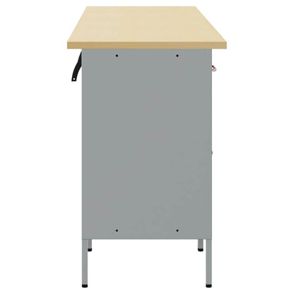Werkbank mit Schubladen 4 Stk. Rot und Grau 200 x 55 x 85 cm