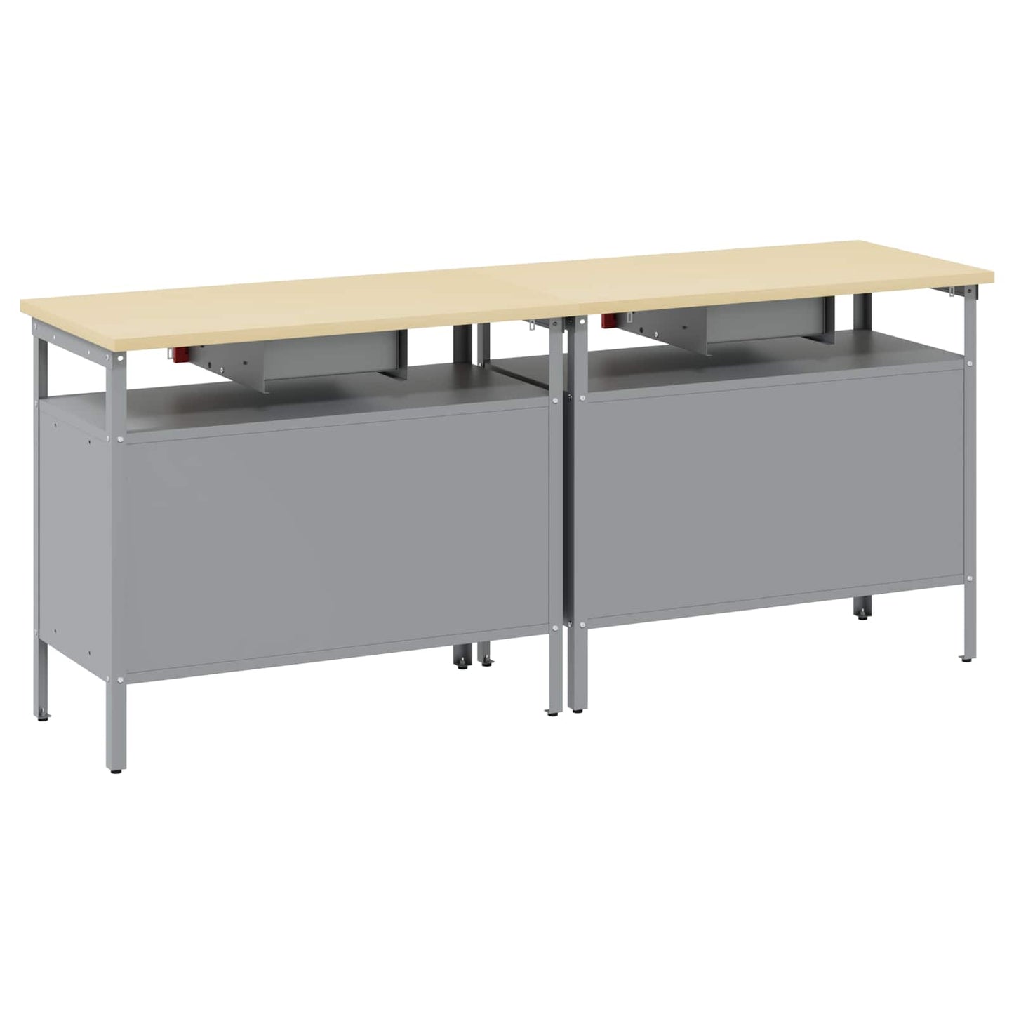 Werkbank-Set mit Schubladen 2 pcs Rot und Grau 200 x 55 x 85 cm