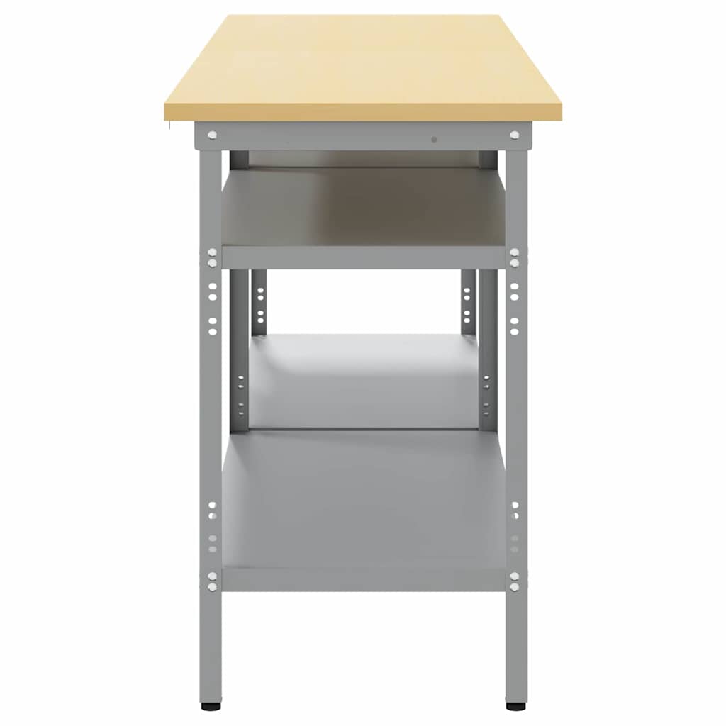 Werkbank-Set 2 Stk. Beige und Grau Pulverbeschichteter Stahl