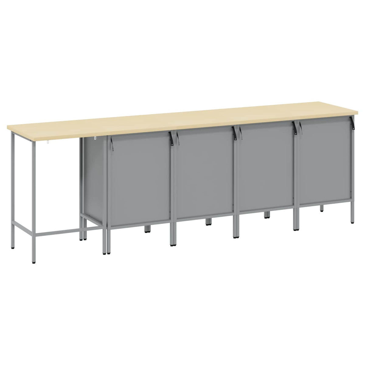 Arbeitsschrankset mit Schubladen 5 Stk. Rot und Grau