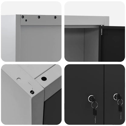 Werkzeugschrank-Set 3 Stk. Schwarz Pulverbeschichteter Stahl