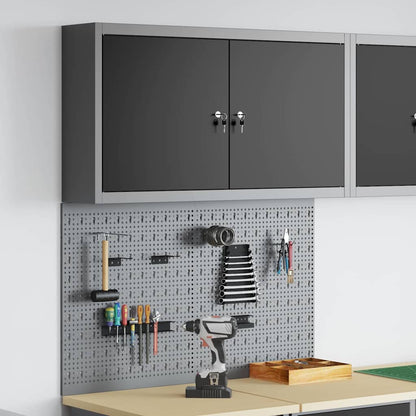 Werkzeugschrank-Set 3 Stk. Schwarz Pulverbeschichteter Stahl
