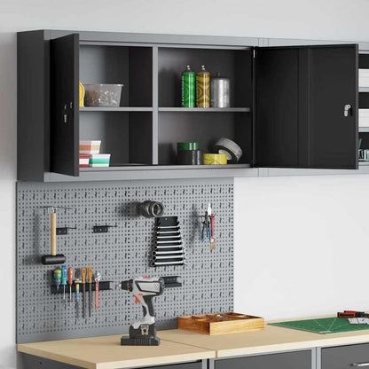 Werkzeugschrank-Set 3 Stk. Schwarz Pulverbeschichteter Stahl