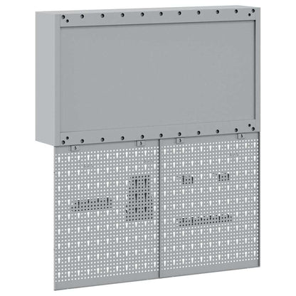 Werkzeugschrank-Set 3 Stk. Schwarz Pulverbeschichteter Stahl