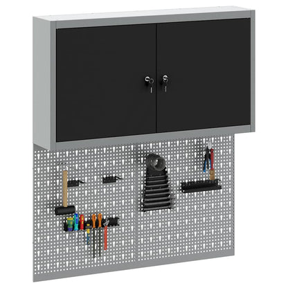 Werkzeugschrank-Set 3 Stk. Schwarz Pulverbeschichteter Stahl