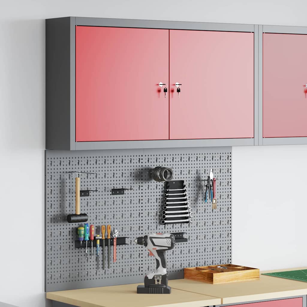 Werkzeugschrank-Set 3 Stk. Rot Pulverbeschichteter Stahl