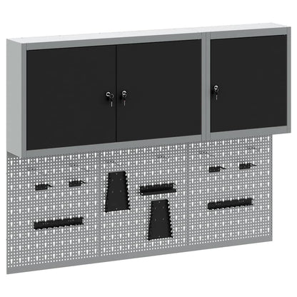 Werkzeugschrank-Set 5 Stk. Schwarz Pulverbeschichteter Stahl