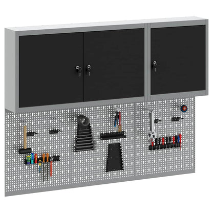 Werkzeugschrank-Set 5 Stk. Schwarz Pulverbeschichteter Stahl