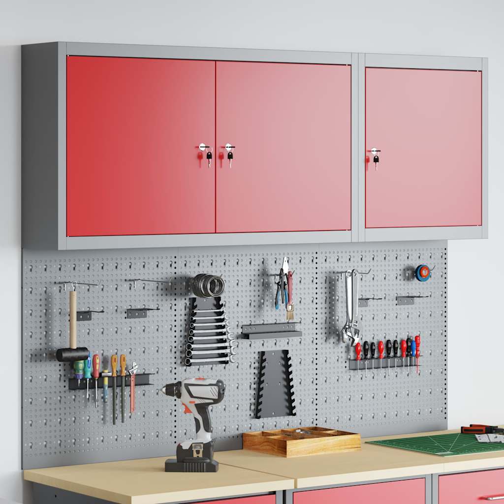 Werkzeugschrank-Set 5 Stk. Rot Pulverbeschichteter Stahl