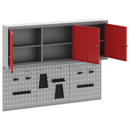 Werkzeugschrank-Set 5 Stk. Rot Pulverbeschichteter Stahl