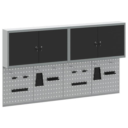 Werkzeugschrank-Set 6 Stk. Schwarz Pulverbeschichteter Stahl