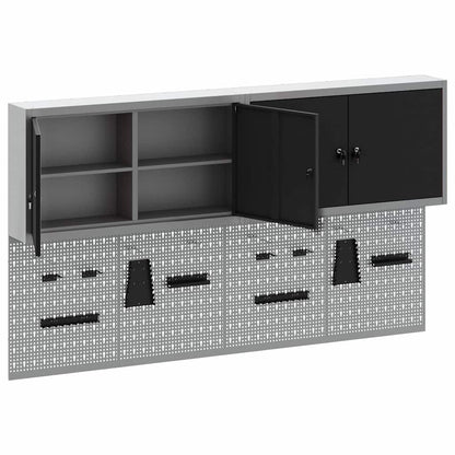 Werkzeugschrank-Set 6 Stk. Schwarz Pulverbeschichteter Stahl