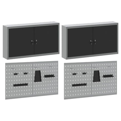 Werkzeugschrank-Set 6 Stk. Schwarz Pulverbeschichteter Stahl
