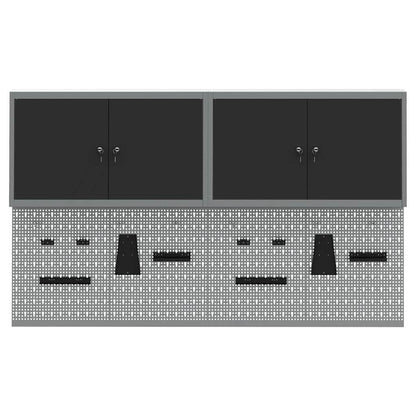 Werkzeugschrank-Set 6 Stk. Schwarz Pulverbeschichteter Stahl