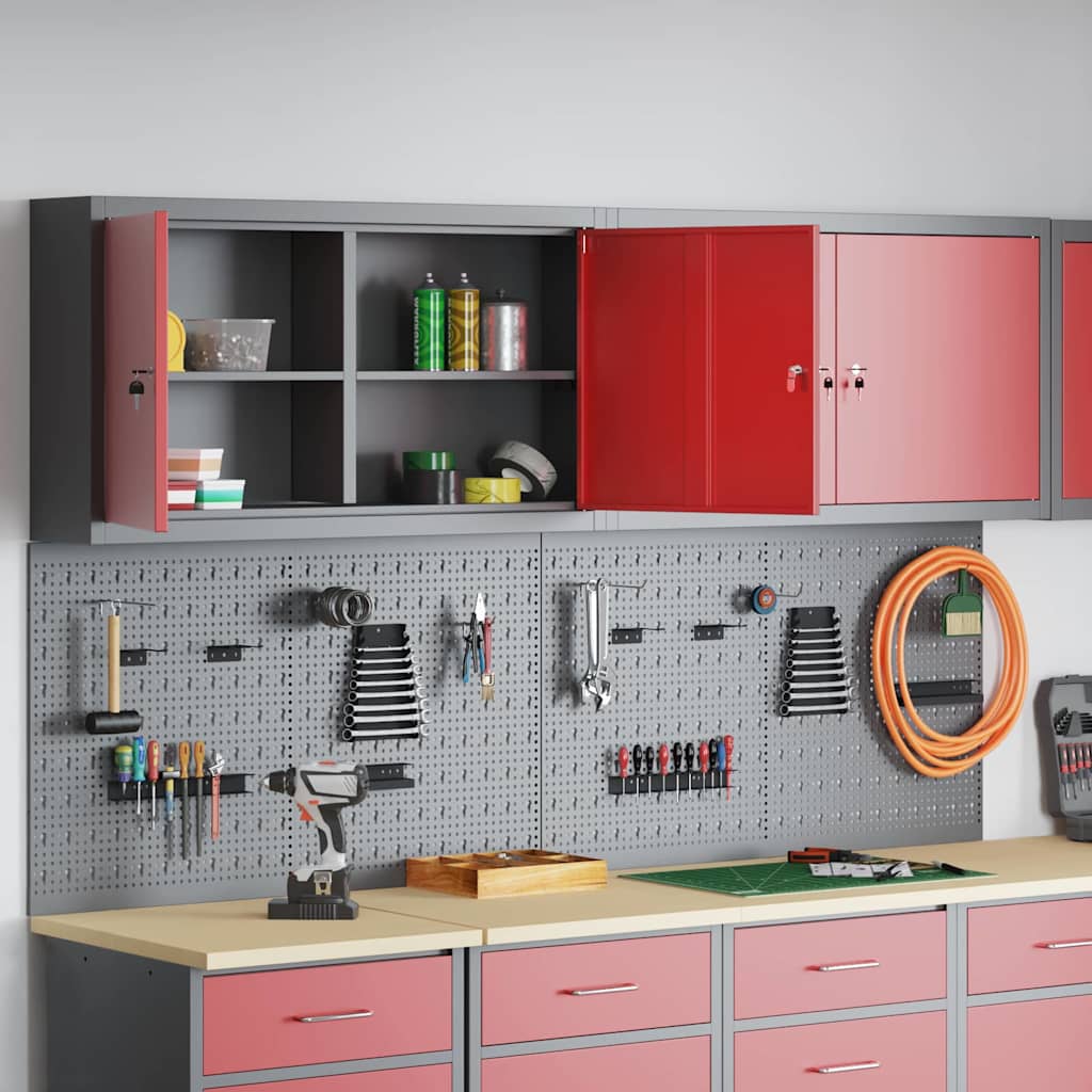 Werkzeugschrank-Set 6 Stk. Rot Pulverbeschichteter Stahl