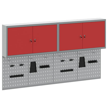 Werkzeugschrank-Set 6 Stk. Rot Pulverbeschichteter Stahl