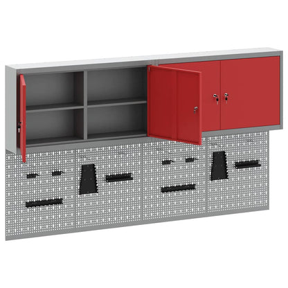 Werkzeugschrank-Set 6 Stk. Rot Pulverbeschichteter Stahl