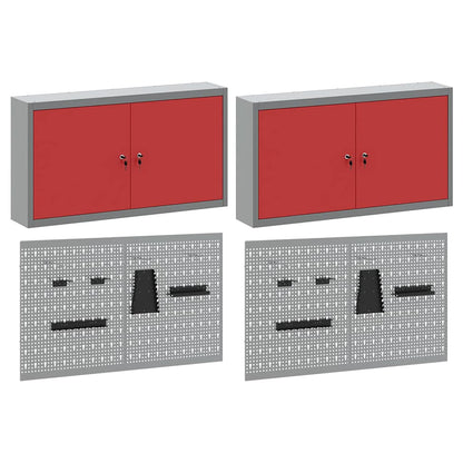 Werkzeugschrank-Set 6 Stk. Rot Pulverbeschichteter Stahl
