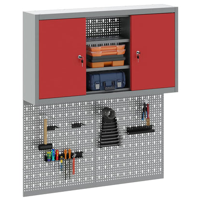 Werkzeugschrank-Set 3 Stk. Rot Pulverbeschichteter Stahl