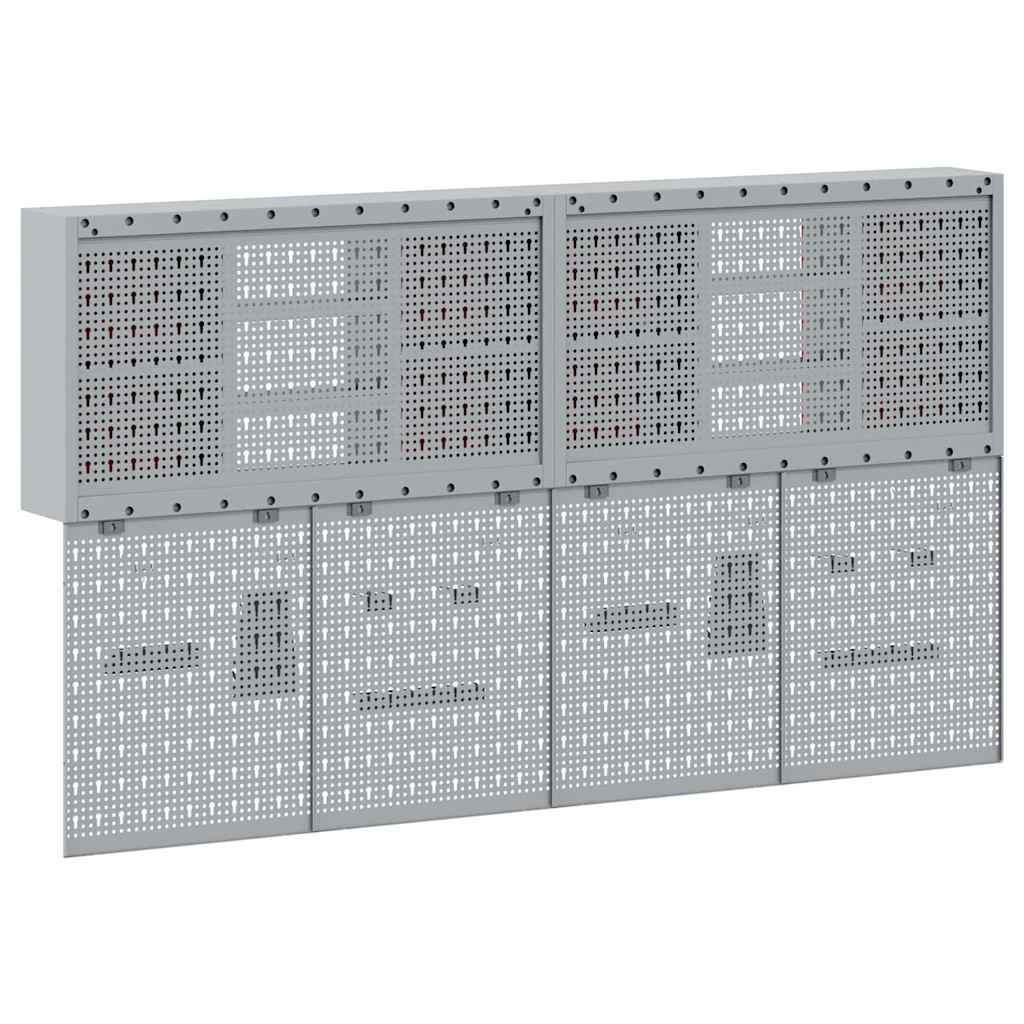 Werkzeugschrank und Pegboard Set mit Regal 4 pcs Schwarz