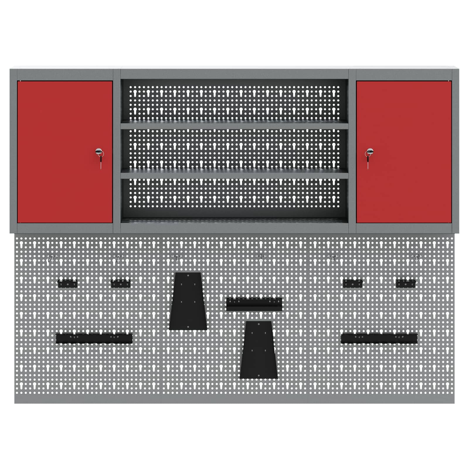 Werkzeugschrank-Set 4 stk. Rot Pulverbeschichteter Stahl