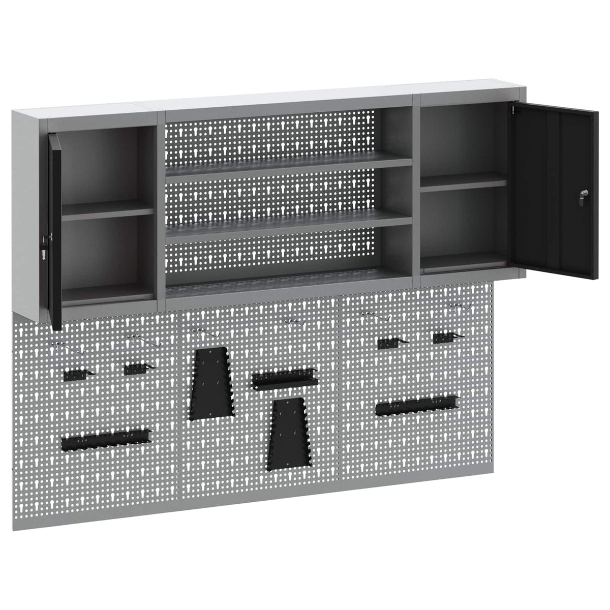 Werkzeugschrank-Set 6 stk. Schwarz Pulverbeschichteter Stahl