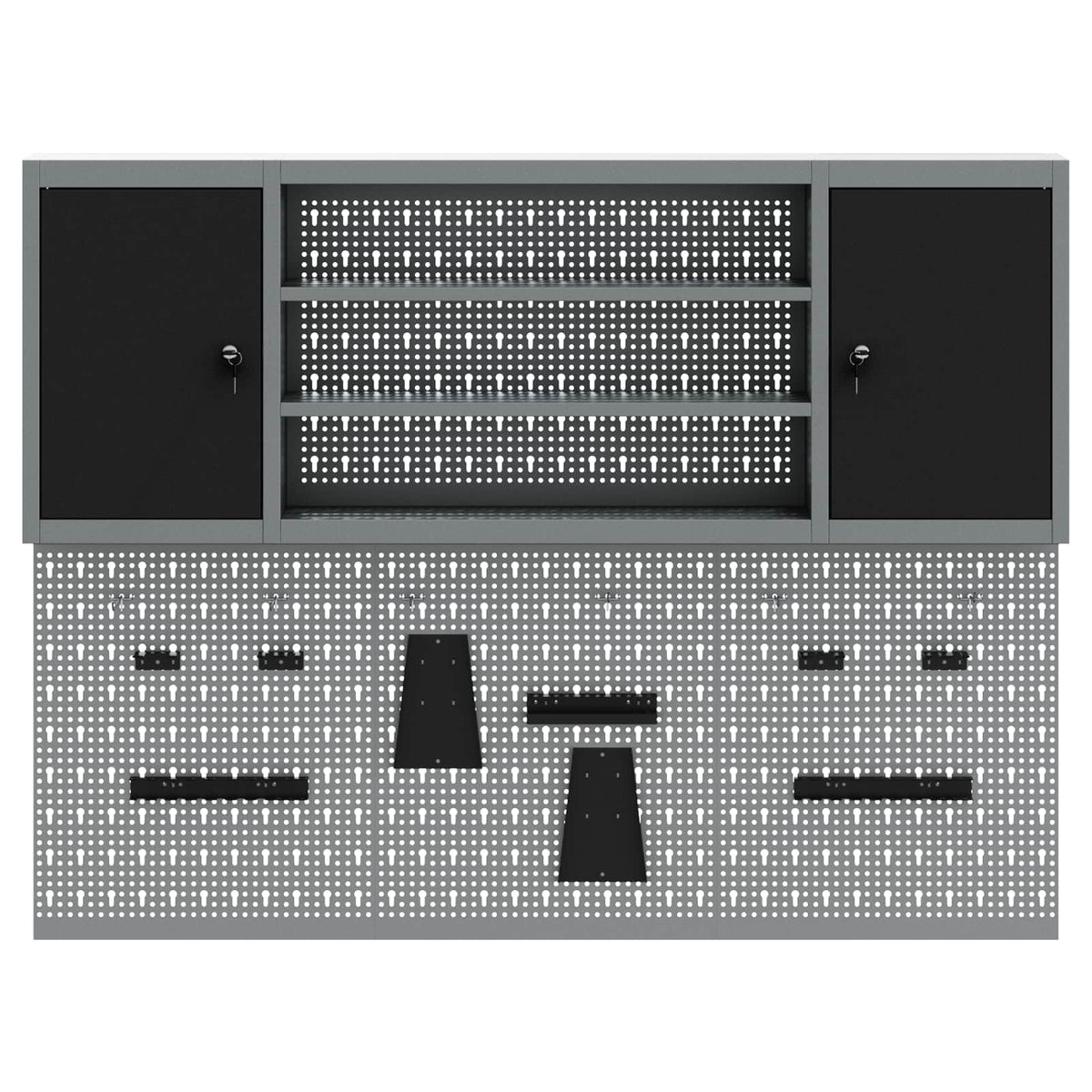Werkzeugschrank-Set 6 stk. Schwarz Pulverbeschichteter Stahl