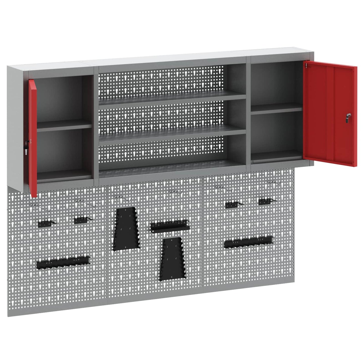 Werkzeugschrank-Set 6 Stk. Rot Pulverbeschichteter Stahl