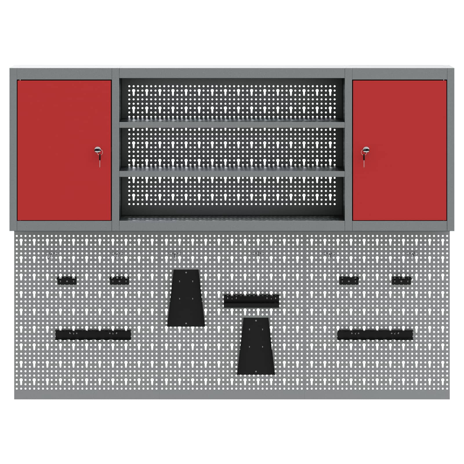 Werkzeugschrank-Set 6 Stk. Rot Pulverbeschichteter Stahl