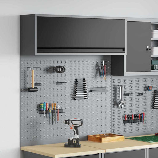 Werkzeugschrank und Pegboard Set mit Regal 3 pcs Schwarz