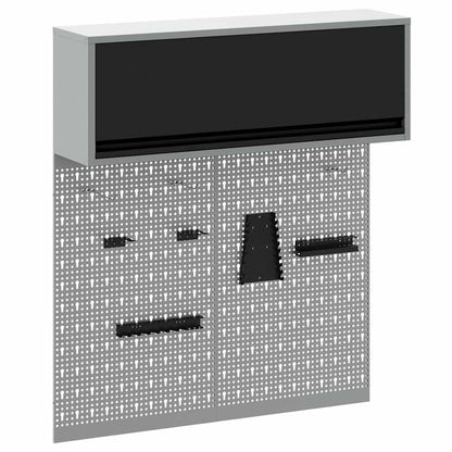 Werkzeugschrank-Set 3 stk. Schwarz Pulverbeschichteter Stahl