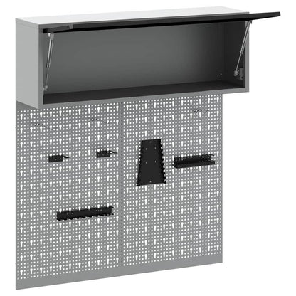 Werkzeugschrank-Set 3 stk. Schwarz Pulverbeschichteter Stahl