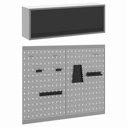 Werkzeugschrank-Set 3 stk. Schwarz Pulverbeschichteter Stahl