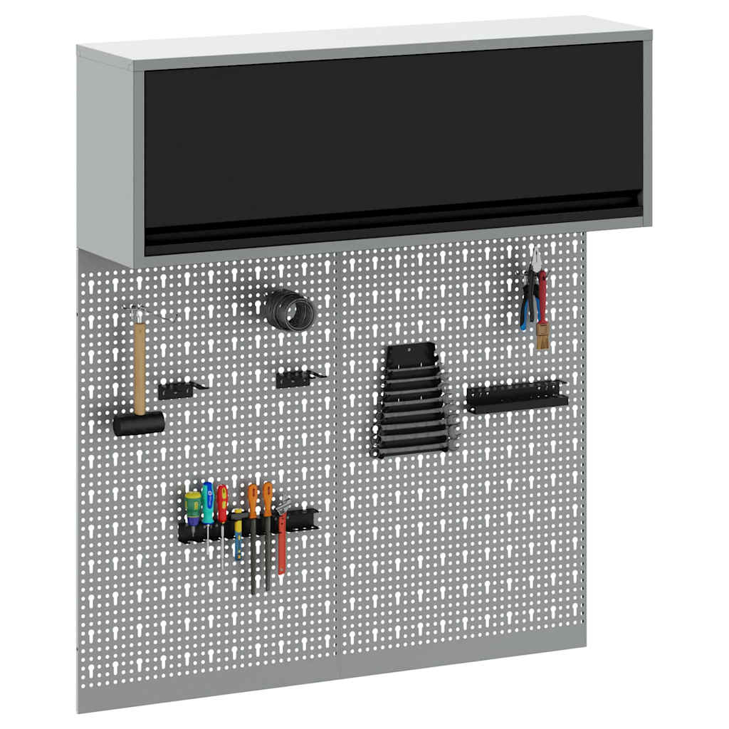 Werkzeugschrank-Set 3 stk. Schwarz Pulverbeschichteter Stahl