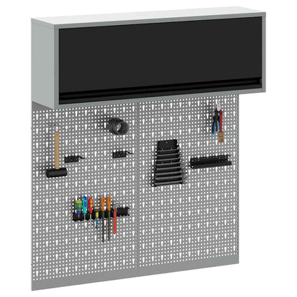 Werkzeugschrank-Set 3 stk. Schwarz Pulverbeschichteter Stahl