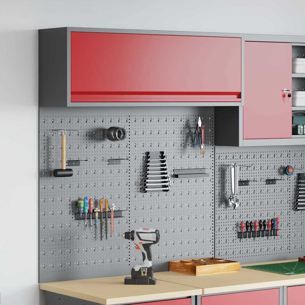 Werkzeugschrank-Set 3 stk. Rot Pulverbeschichteter Stahl