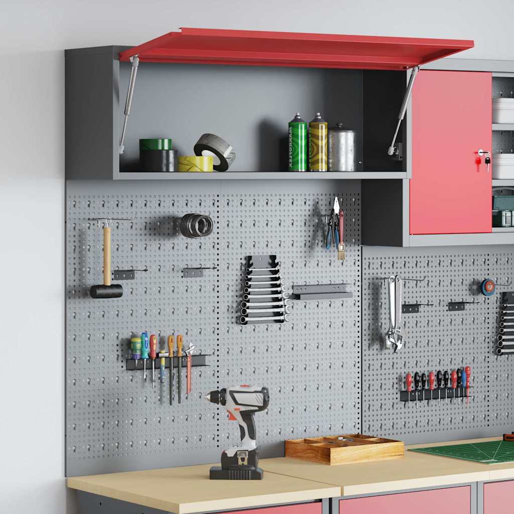 Werkzeugschrank-Set 3 stk. Rot Pulverbeschichteter Stahl