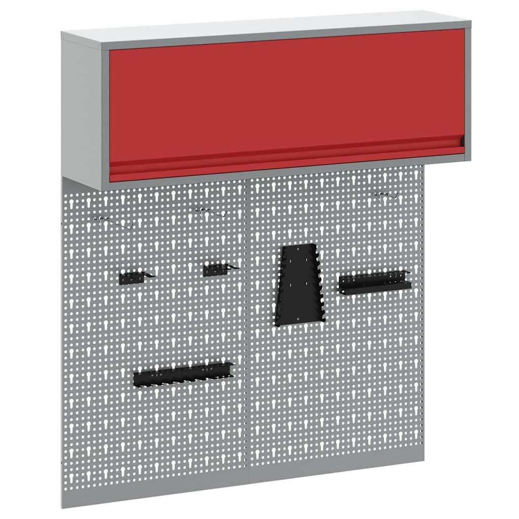 Werkzeugschrank-Set 3 stk. Rot Pulverbeschichteter Stahl